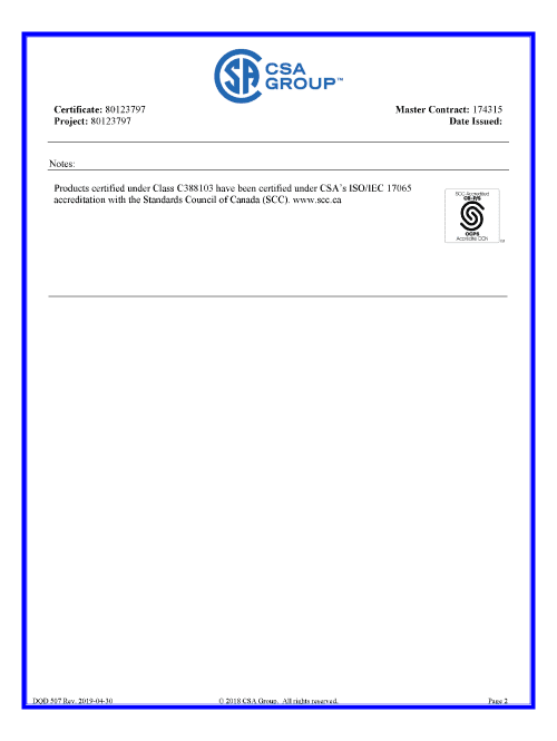 電動工具機產品認證書-美規CUL